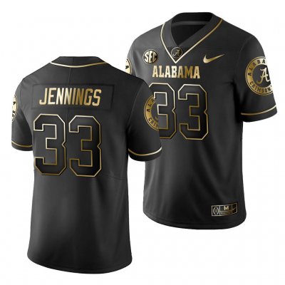 Men's Alabama Crimson Tide #33 Anfernee Jennings 2019 Black Golden Edition NCAA Limited College Football Jersey 2403UDVR6